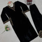 Velvet Embroidered Suit Set with Side Pockets