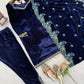 Velvet Embroidered Suit Set with Velvet Dupatta