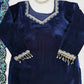 Velvet Embroidered Suit Set with Velvet Dupatta