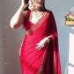 Velvet Handwork Ready to Wear Saree