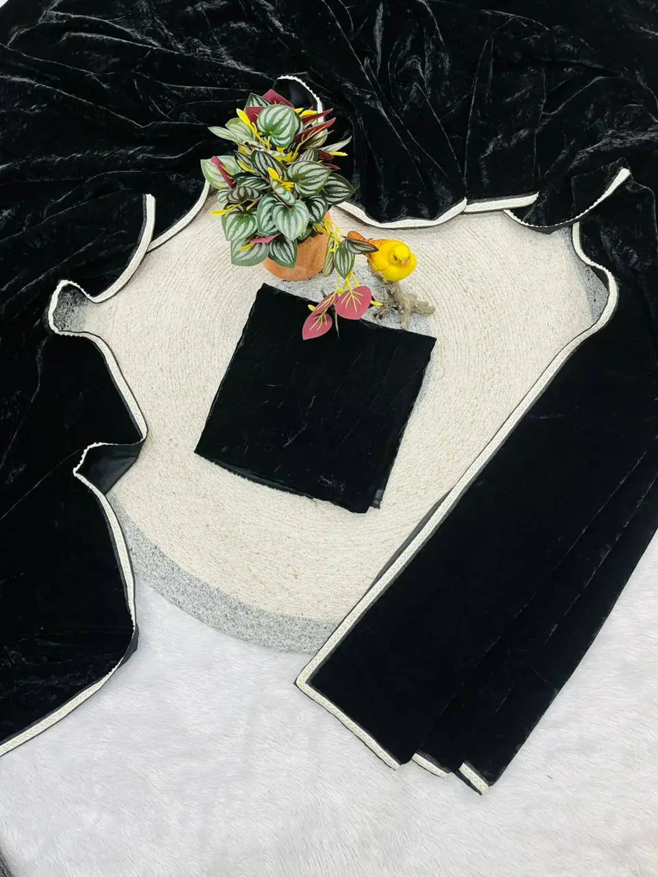 Velvet Pearl Border Saree