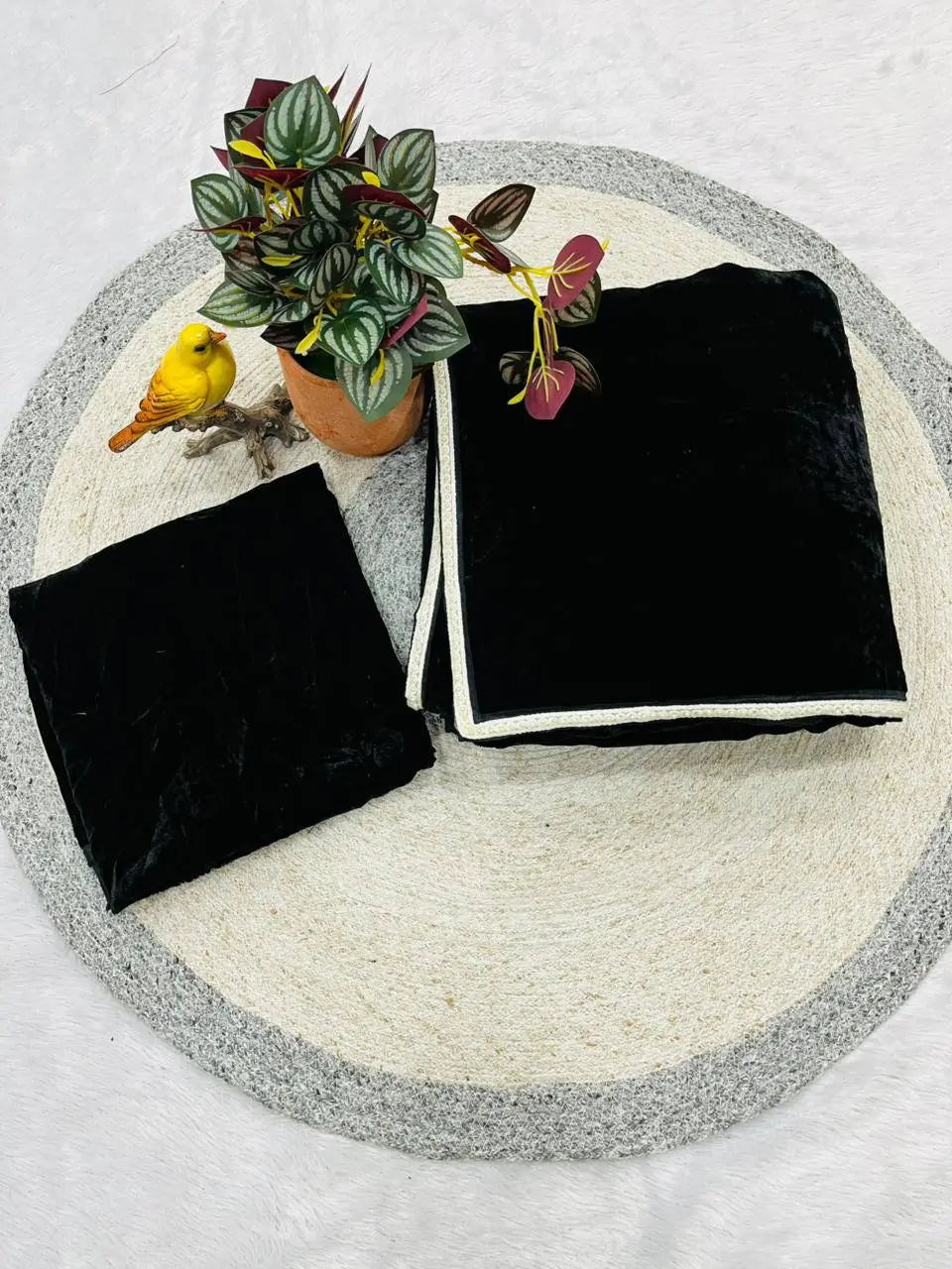 Velvet Pearl Border Saree