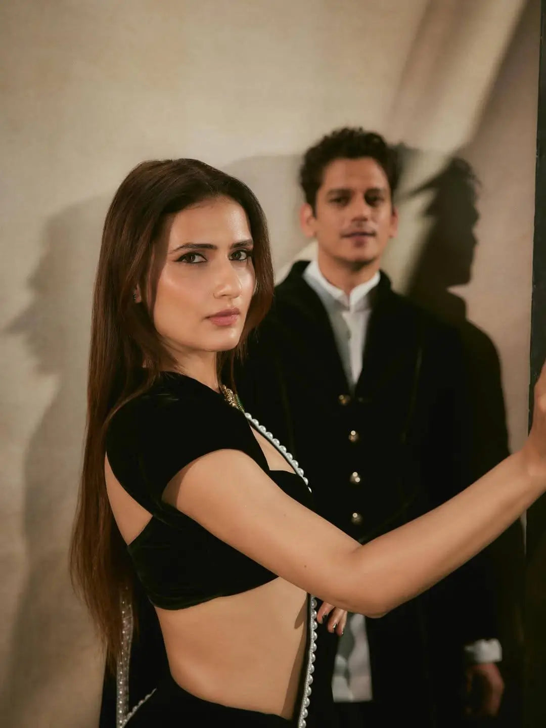 Velvet Pearl Border Saree