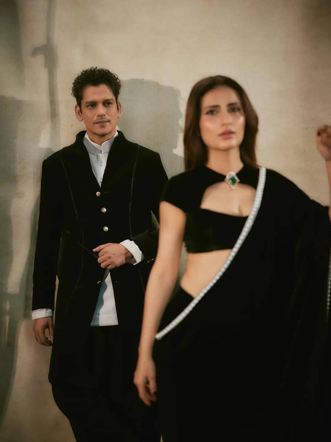 Velvet Pearl Border Saree