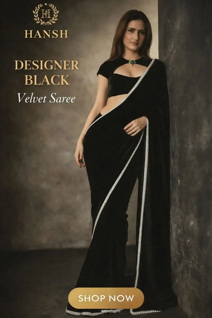 Velvet Pearl Border Saree