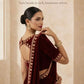 Velvet Saree with Dual Sequins Embroidered Border