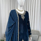 Velvet Thread Embroidered Suit Set with Dupatta