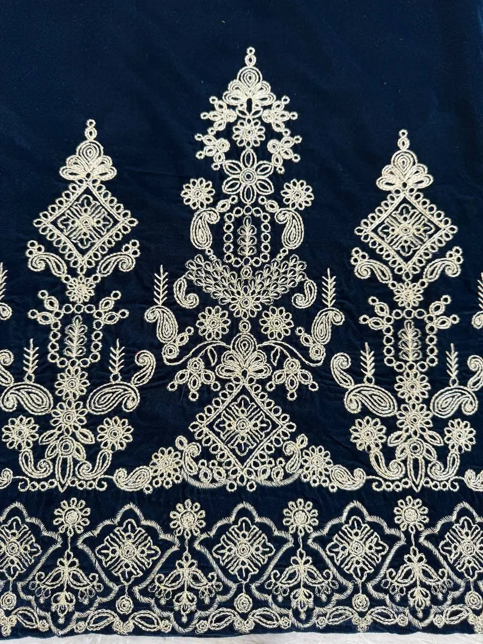 Velvet Thread Embroidered Suit Set with Dupatta