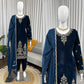 Velvet Thread Embroidered Suit Set with Dupatta