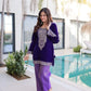 Velvet Zari Embroidered Kurta Pant Set With Batwa
