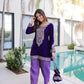 Velvet Zari Embroidered Kurta Pant Set With Batwa