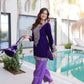 Velvet Zari Embroidered Kurta Pant Set With Batwa