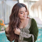 Velvet Zari Embroidered Kurta Pant Set With Batwa