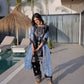 Velvet Zari Embroidered Kurta Pant Set With Dupatta