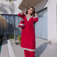 Velvet Zari Mirror Work Kurta Pant Set With Batwa