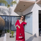 Velvet Zari Mirror Work Kurta Pant Set With Batwa