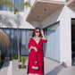Velvet Zari Mirror Work Kurta Pant Set With Batwa