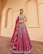 Vichaitara Silk Embroidered Lehenga Set with Dupatta