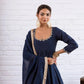 Vichitra Silk Anarkali Gown Set, 3 Colours