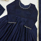 Vichitra Silk Anarkali Gown Set, 3 Colours