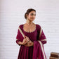 Vichitra Silk Anarkali Gown Set, 3 Colours