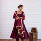 Vichitra Silk Anarkali Gown Set, 3 Colours