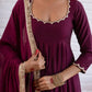 Vichitra Silk Anarkali Gown Set, 3 Colours