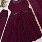 Vichitra Silk Anarkali Gown Set, 3 Colours