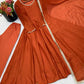 Vichitra Silk Anarkali Gown Set, 3 Colours