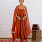 Vichitra Silk Anarkali Gown Set, 3 Colours