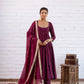 Vichitra Silk Anarkali Gown Set, 3 Colours
