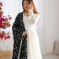 Vichitra Silk Anarkali Gown Set with Dupatta