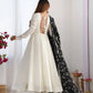 Vichitra Silk Anarkali Gown Set with Dupatta