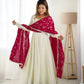 Vichitra Silk Anarkali Gown Set with Dupatta