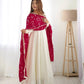 Vichitra Silk Anarkali Gown Set with Dupatta