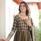 Vichitra Silk Embroidered Anarkali Gown Set