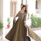 Vichitra Silk Embroidered Anarkali Gown Set