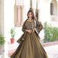 Vichitra Silk Embroidered Anarkali Gown Set