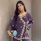 Vichitra Silk Embroidered Co-ord Set with Digital Prints & Sequins Work