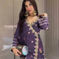 Vichitra Silk Embroidered Co-ord Set with Digital Prints & Sequins Work
