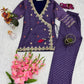Vichitra Silk Embroidered Co-ord Set with Digital Prints & Sequins Work
