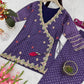 Vichitra Silk Embroidered Co-ord Set with Digital Prints & Sequins Work
