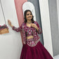 Vichitra Silk Embroidered Crop Top Lehenga with Jacket, Belt & Can Can – Festive Wedding Party Wear