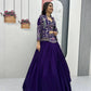 Vichitra Silk Embroidered Crop Top Lehenga with Jacket, Belt & Can Can – Festive Wedding Party Wear