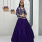 Vichitra Silk Embroidered Crop Top Lehenga with Jacket, Belt & Can Can – Festive Wedding Party Wear