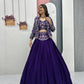 Vichitra Silk Embroidered Crop Top Lehenga with Jacket, Belt & Can Can – Festive Wedding Party Wear