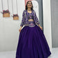 Vichitra Silk Embroidered Crop Top Lehenga with Jacket, Belt & Can Can – Festive Wedding Party Wear
