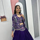 Vichitra Silk Embroidered Crop Top Lehenga with Jacket, Belt & Can Can – Festive Wedding Party Wear