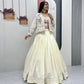 Vichitra Silk Embroidered Crop Top Lehenga with Jacket, Belt & Can Can – Festive Wedding Party Wear