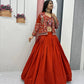 Vichitra Silk Embroidered Crop Top Lehenga with Jacket, Belt & Can Can – Festive Wedding Party Wear